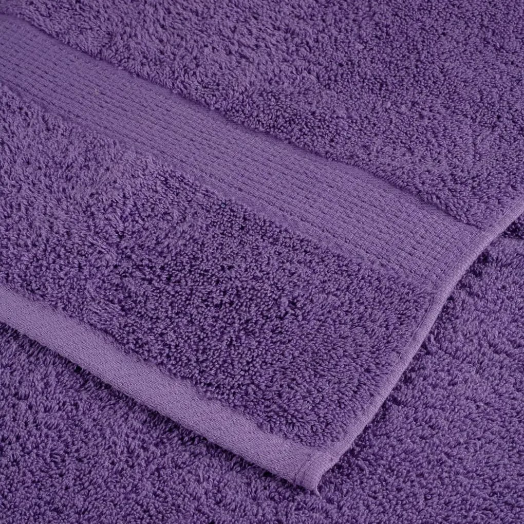8pcs Conjunto toalhas banho premium SOLUND 600 gsm roxo