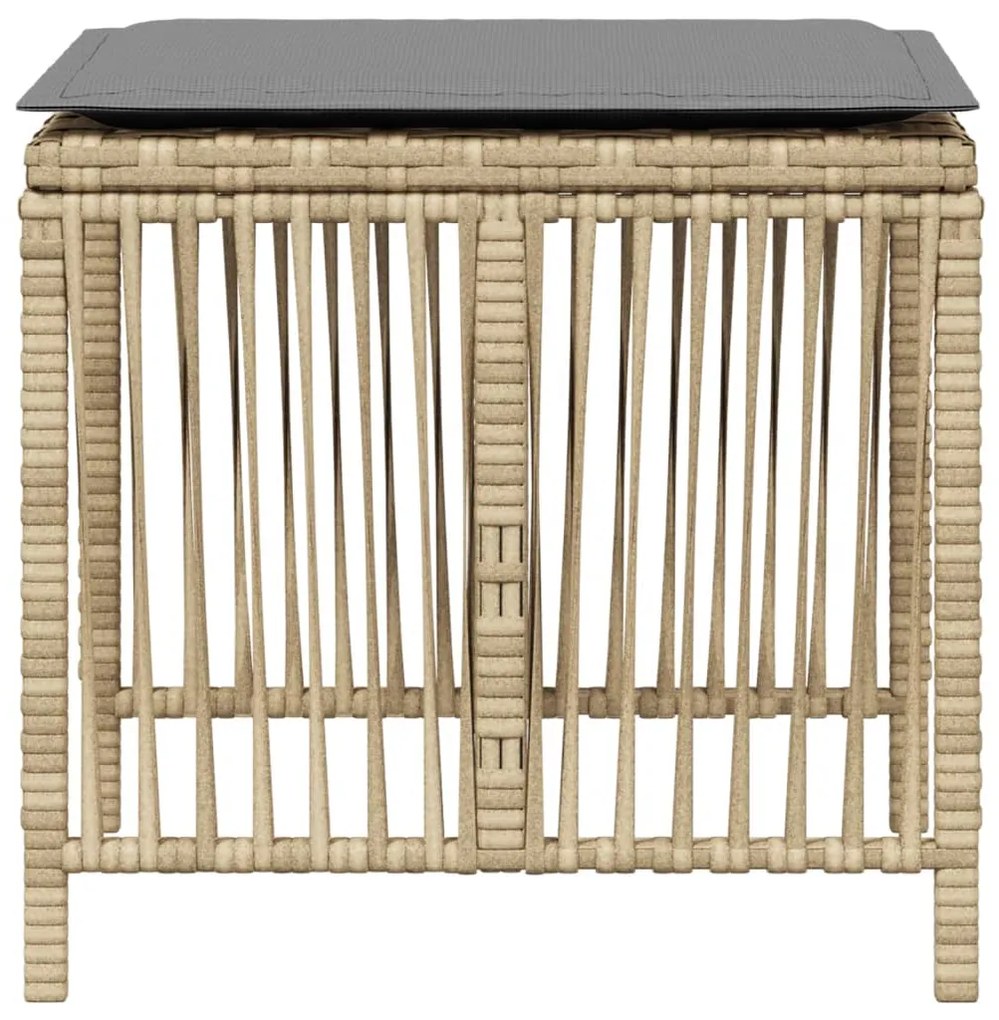 Bancos jardim almofadões 4 pcs 41x41x36 cm vime PE mistura bege