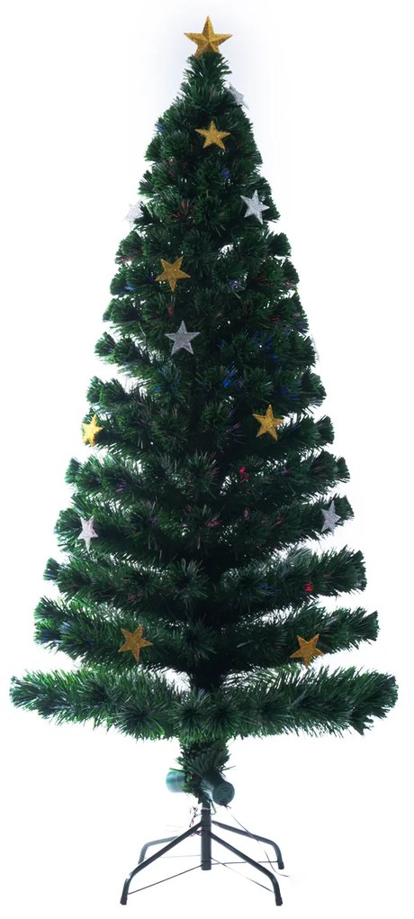 Árvore de Natal Verde Φ 80 x 180 cm Árvore de Fibra Óptica com 28 Luzes