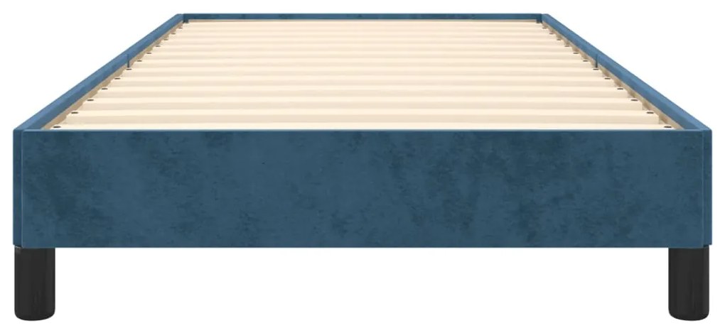 Estrutura de cama sem colchão 100x200 cm veludo azul-escuro