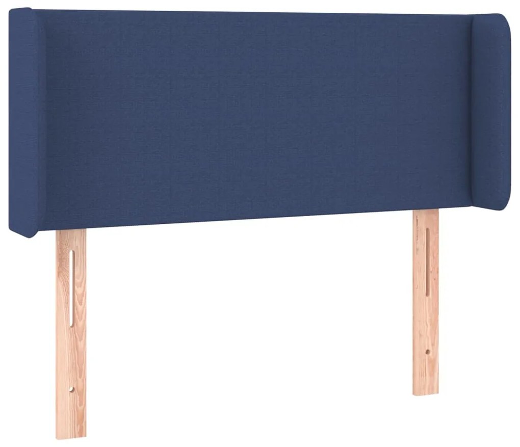 Cabeceira de cama c/ luzes LED tecido 103x16x78/88 cm azul