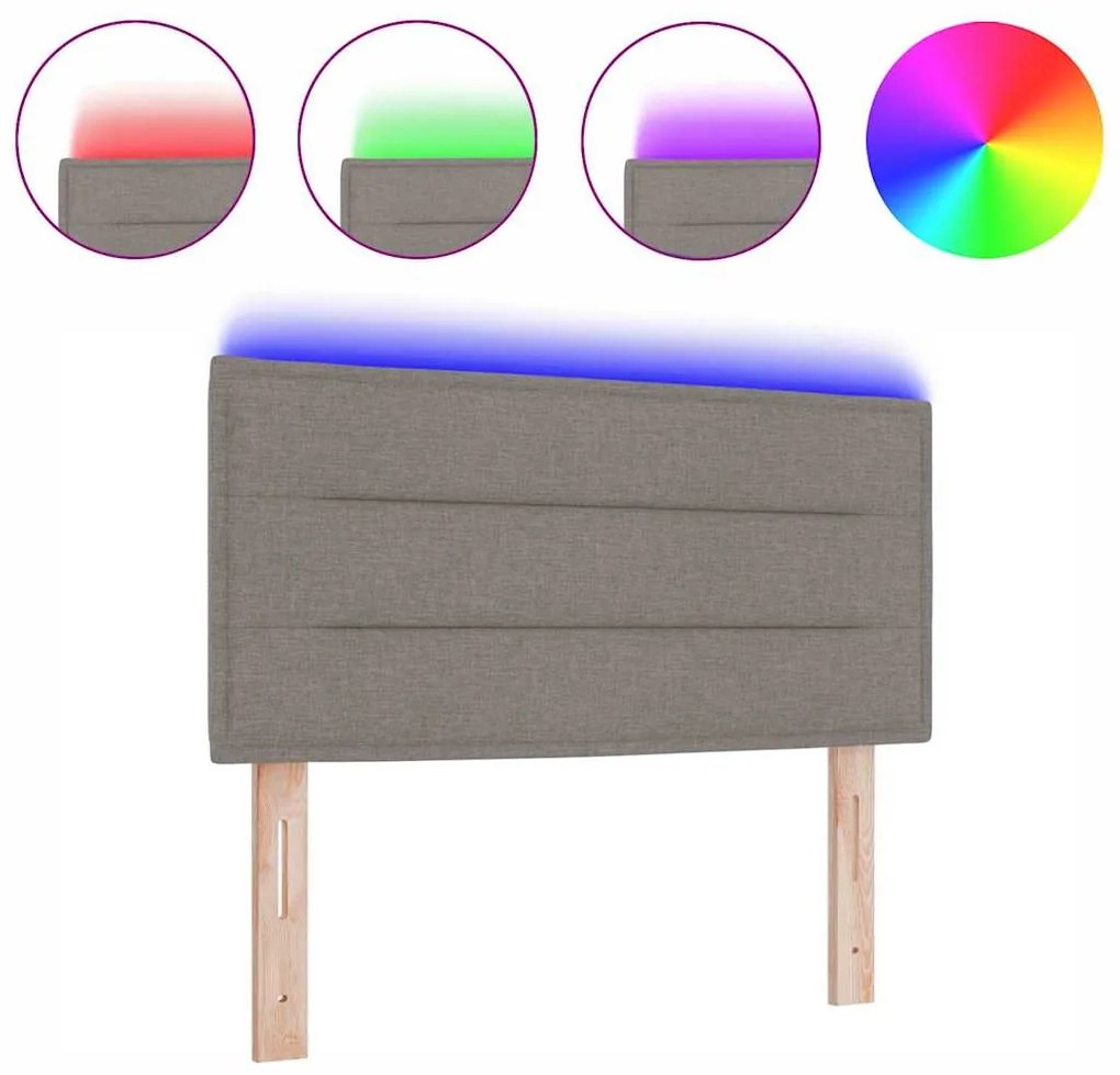 Cabeceira LED Design Linhas Taupe 100 cm Tecido
