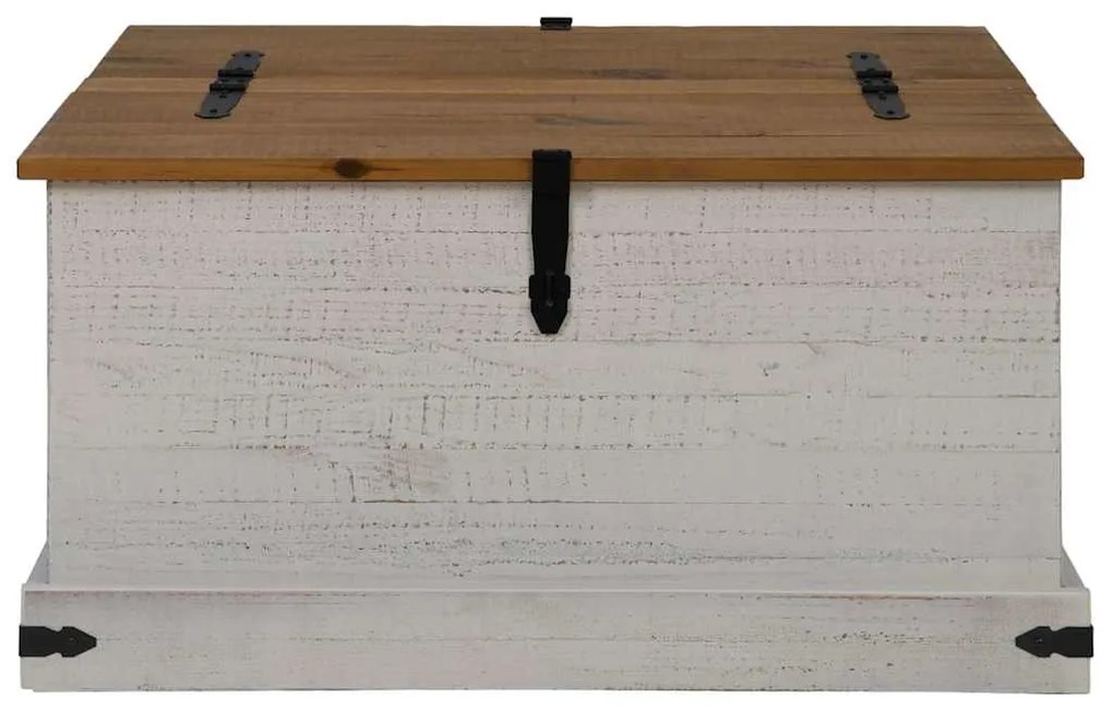Caixa de arrumação HALDEN 91x91x47 cm pinho maciço branco