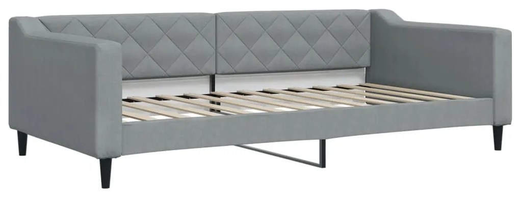 Sofá-cama c/ gavetão e colchões 100x200cm tecido cinzento-claro