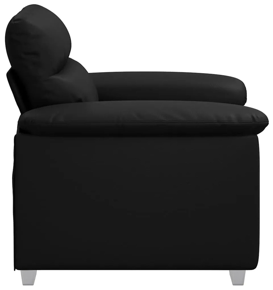Poltrona couro artificial 60 cm preto