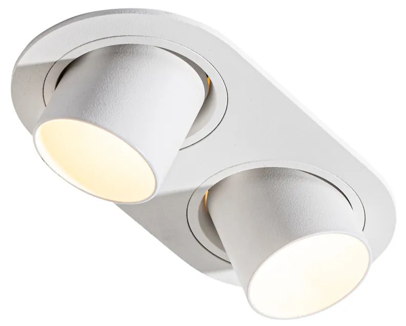 Set van 6 inbouwspots wit GU10 35mm kantelbaar 2-lichts - Installa Moderno