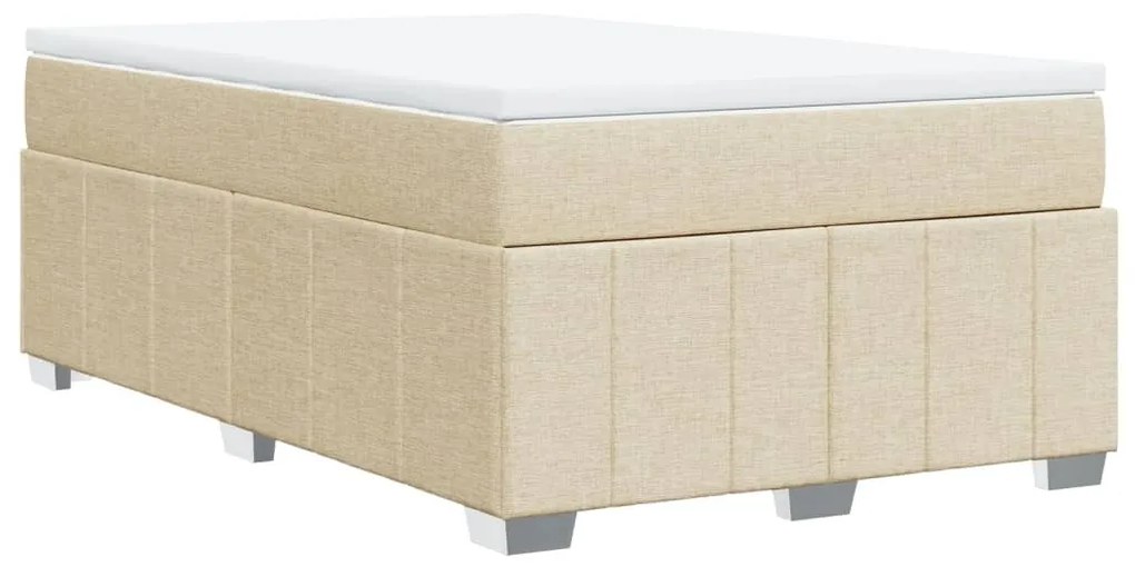 Cama boxspring com colchão 120x190 cm tecido cor creme