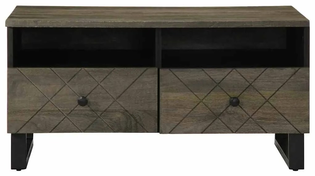 Mesa de centro 80x54x40 cm madeira de mangueira maciça preto