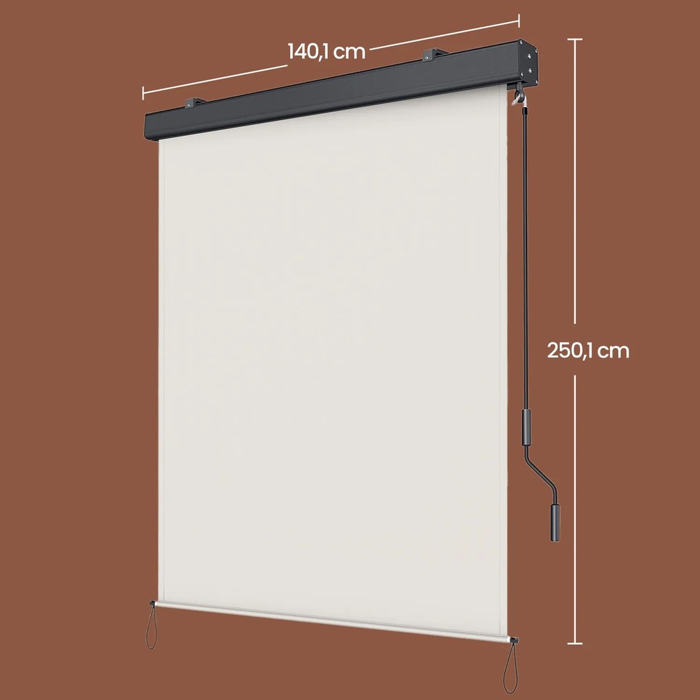 Toldo vertical, extensível 140 x 250 cm, toldo vertical para terraço Bege