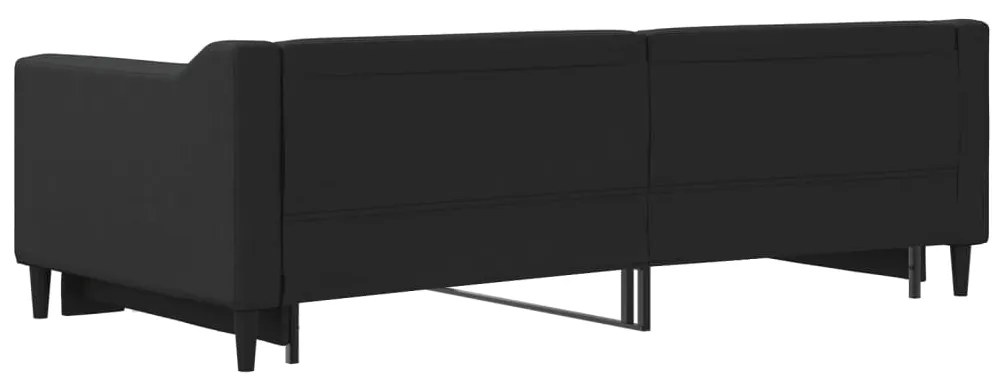 Sofá-cama com gavetão 90x190 cm tecido preto