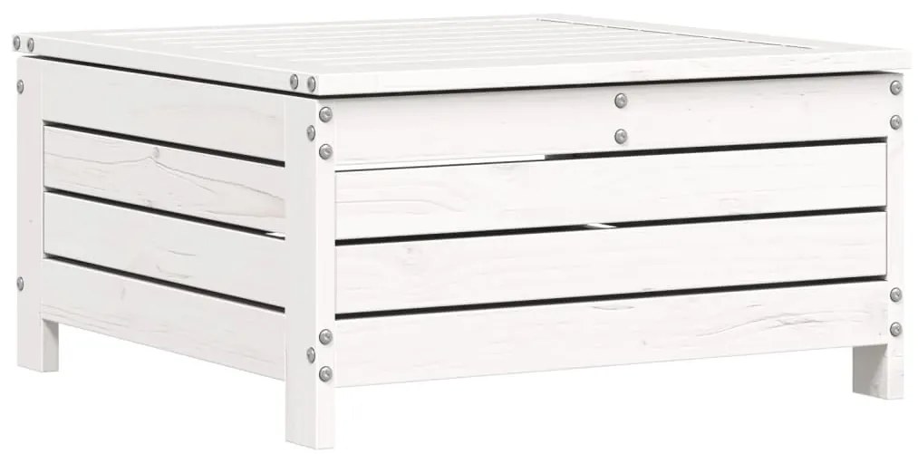 7 pcs conjunto de sofás para jardim pinho maciço branco