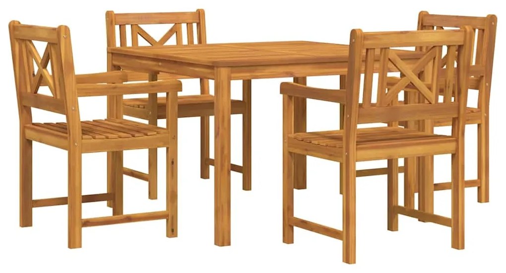 Conjunto de Jantar para o Jardim 5 Peças em Madeira de Acácia