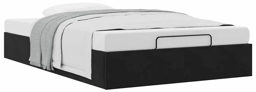 Ottoman Bed Frame Sem Colchão Preto 120x190 cm Veludo