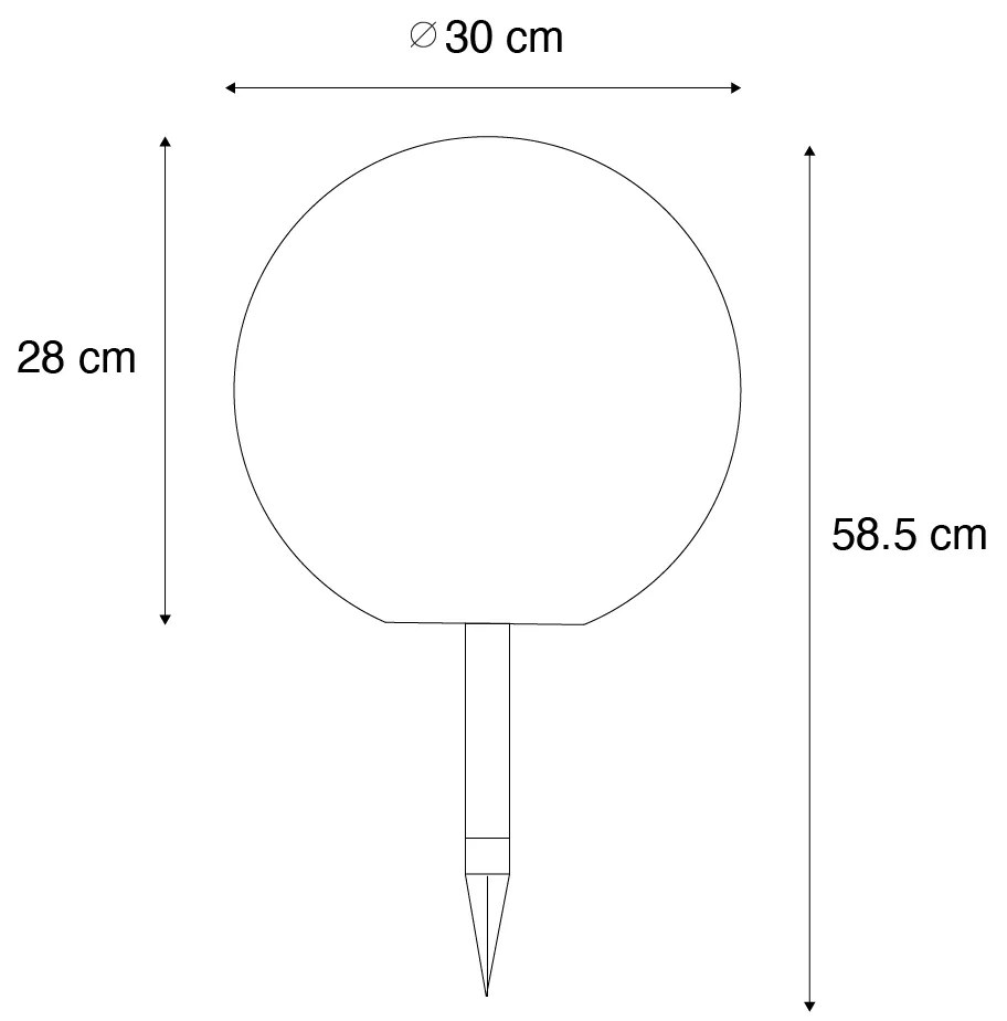 Candeeiro de exterior branco 30 cm com LED IP44 solar RGBW - Ludger Moderno