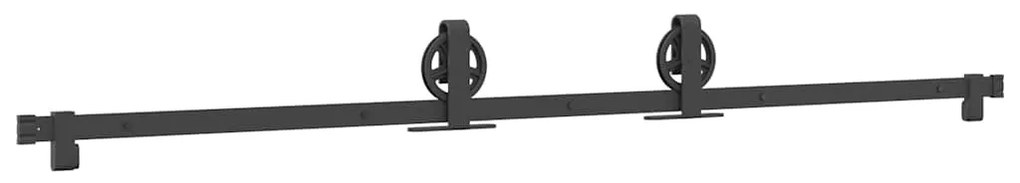Kit de ferragens para porta deslizante 200 cm aço preto