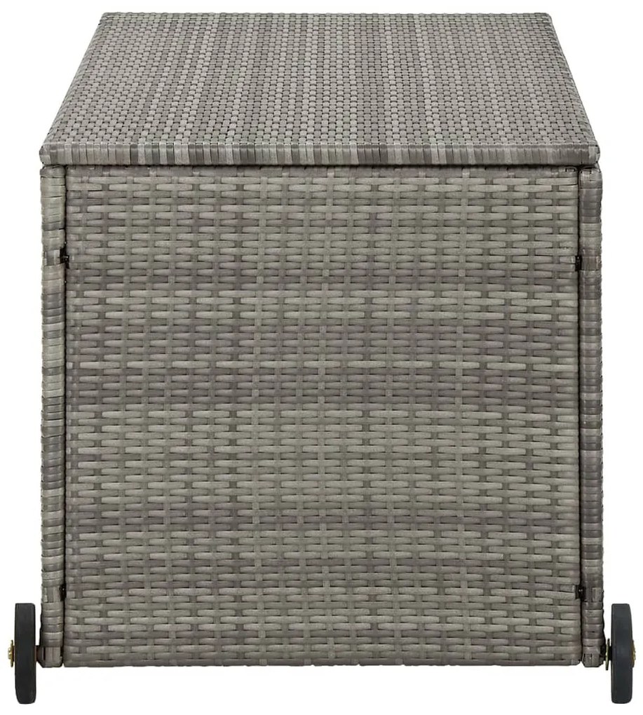 Caixa de arrumação p/ jardim 120x65x61 cm vime PE cinza-claro