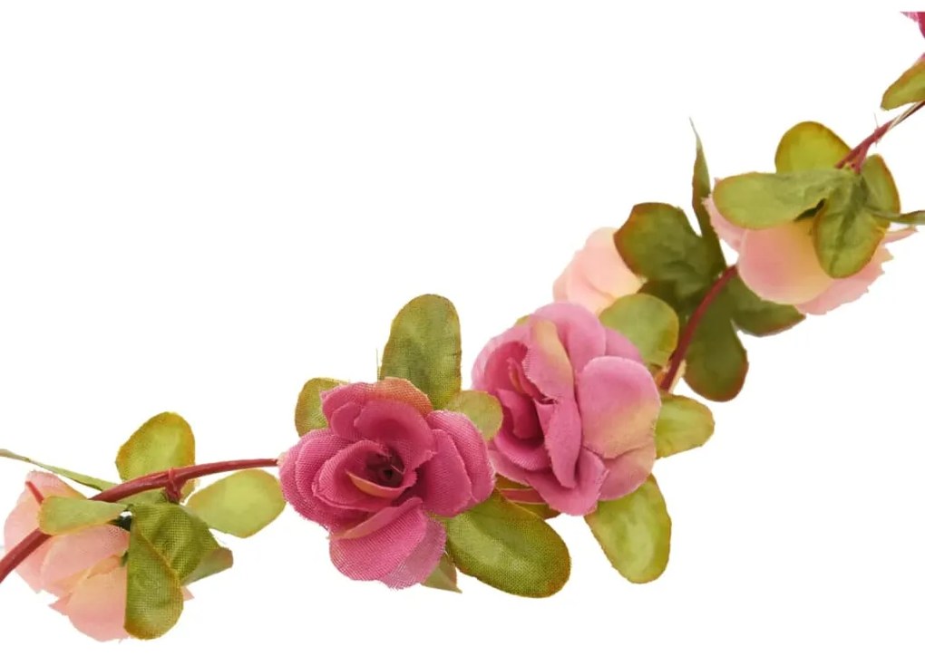 Grinaldas de flores de Natal 6 pcs 250 cm vermelho rosado