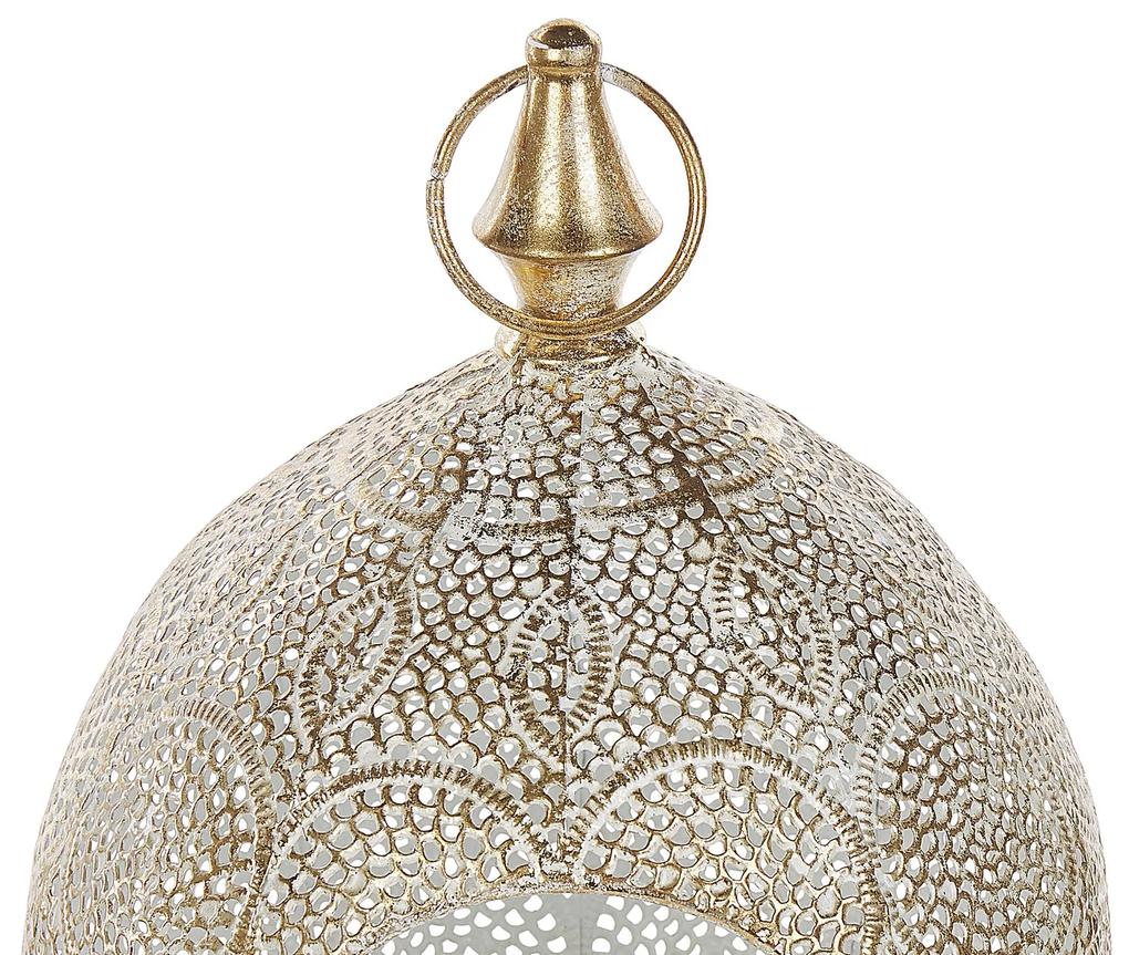Lanterna decorativa em metal dourado 33 cm LAESO Beliani