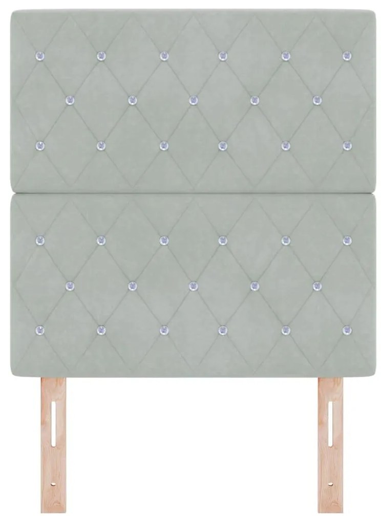 Cabeceira de LED em veludo cinza claro, 80 cm