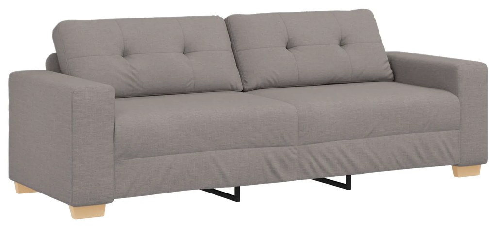 Conjunto de Sofá de 3 Peças com Almofadas em Tecido Taupe