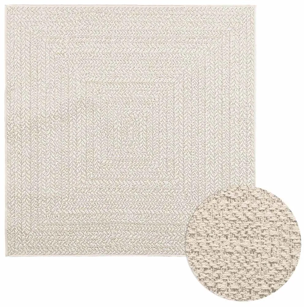 Tapete ZIZUR creme 120x120cm aspeto de juta interior e exterior