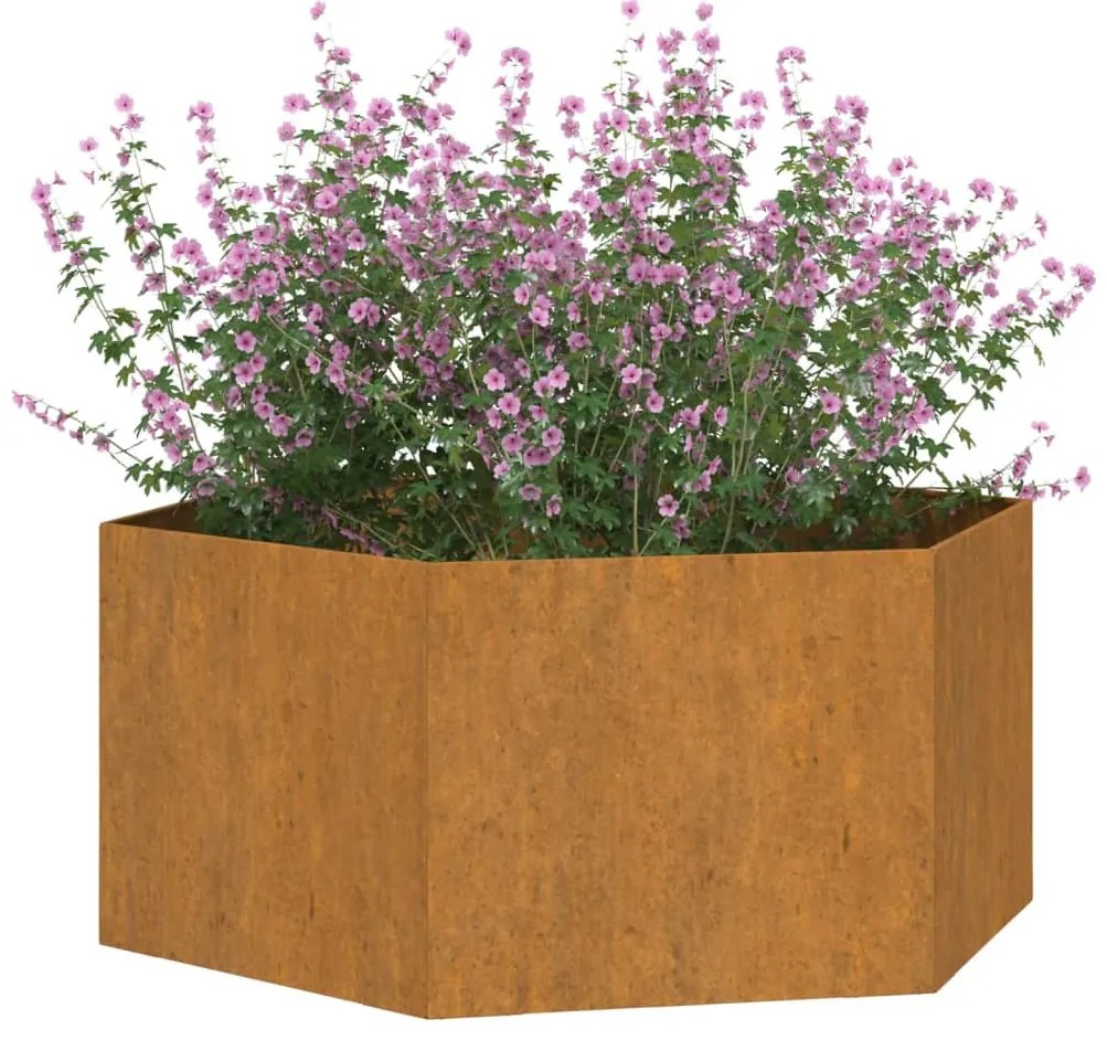 Vaso/floreira 90x90x45 cm aço corten cor enferrujado