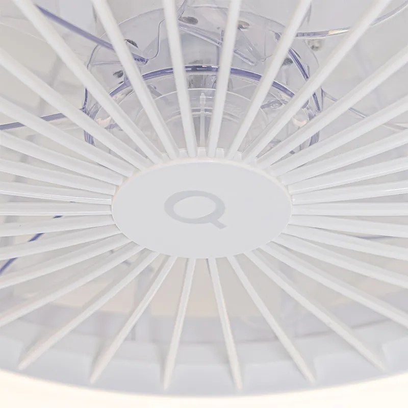 Ventilador de teto branco 47cm incl. LED regulável com controle remoto - Emily Moderno