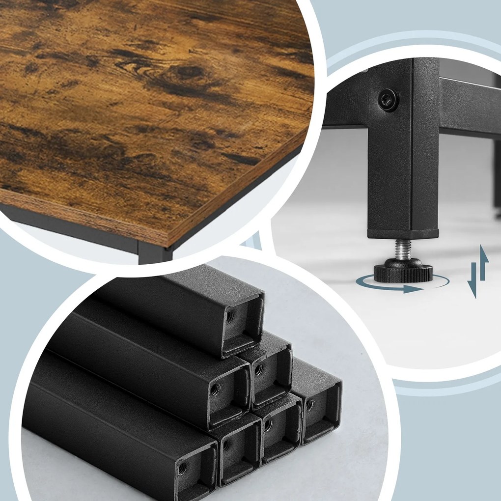 Secretária para escritório em casa 100 x 50 x 76 cm, estável, fácil de montar castanho-preto