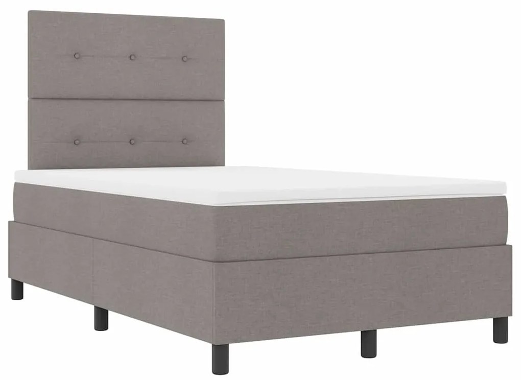 Cama Box Spring com Colchão Taupe 120x200 cm de Tecido