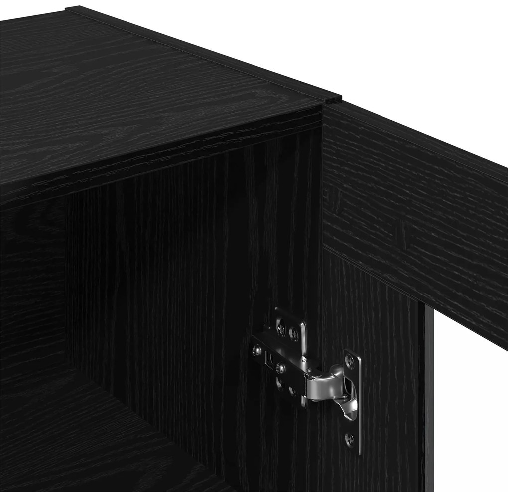 Armário de Parede em Carvalho Preto - 69,5x34x90 cm