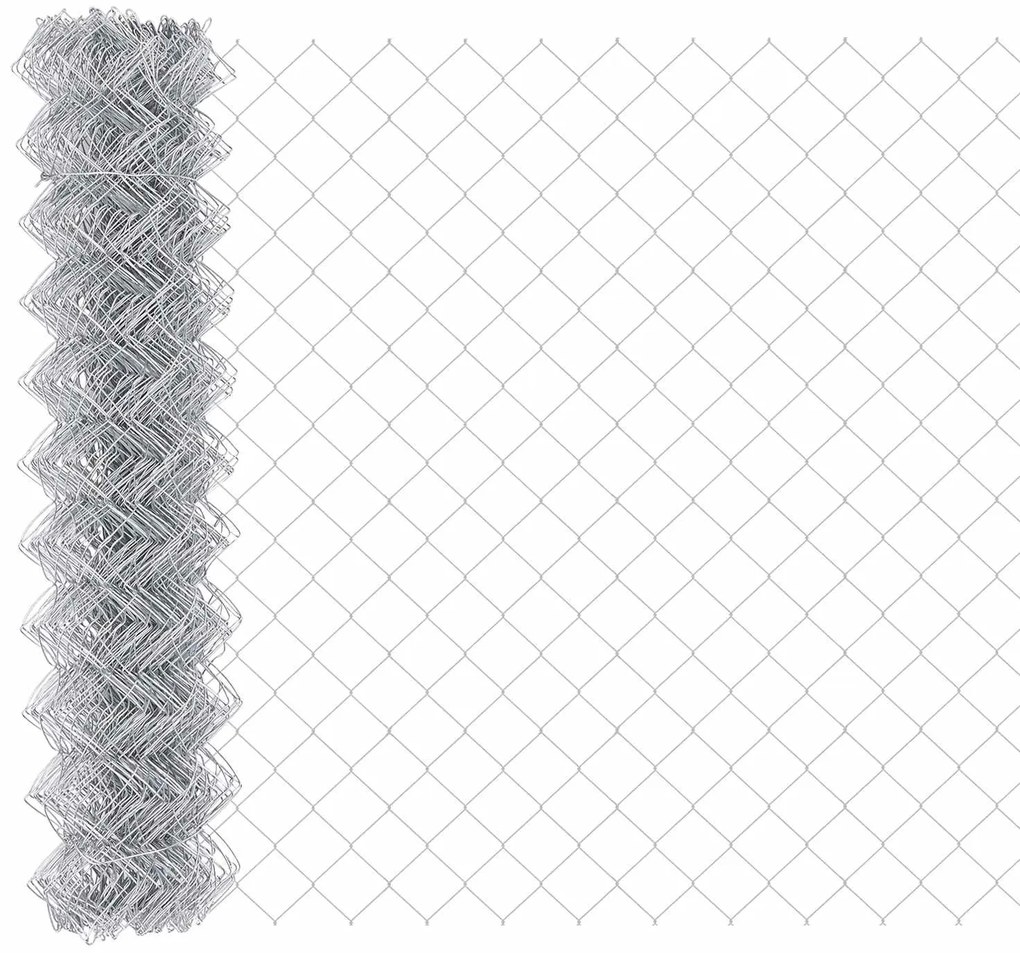 vidaXL Cerca de Malha Prateado 10 x 1.4 m Aço Galvanizado