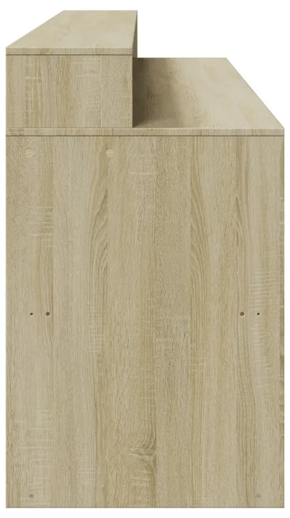 Secretária luzes LED 200x55x91cm deriv. madeira carvalho sonoma