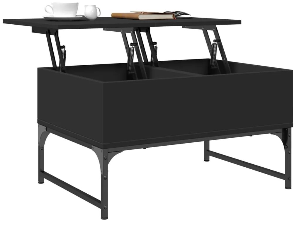 Mesa de centro 70x50x40 cm derivados de madeira/metal preto