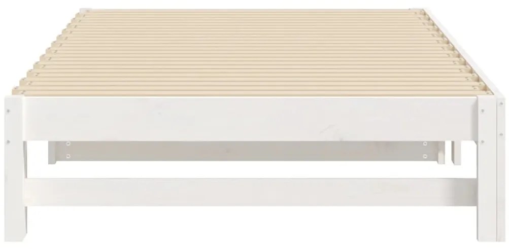 Sofá-cama de puxar 2x(90x200) cm pinho maciço branco