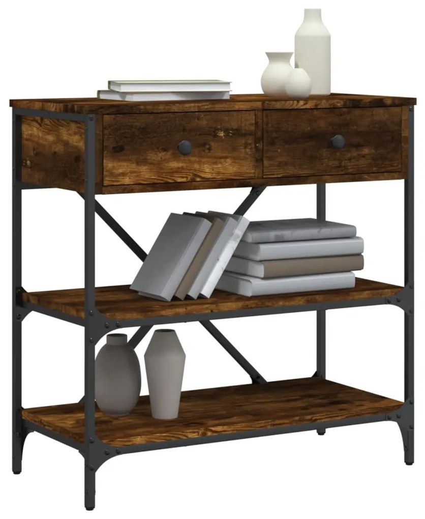 Mesa consola 75x34,5x75 cm derivados de madeira carvalho fumado