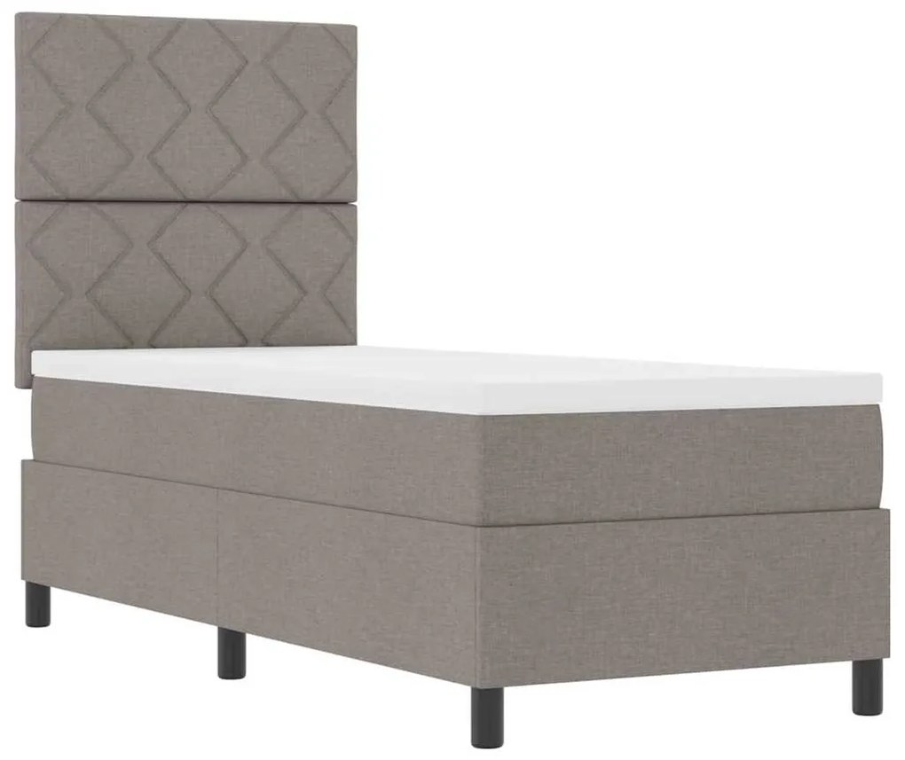 Cama Box Spring com Colchão Taupe 80x200 cm Tecido