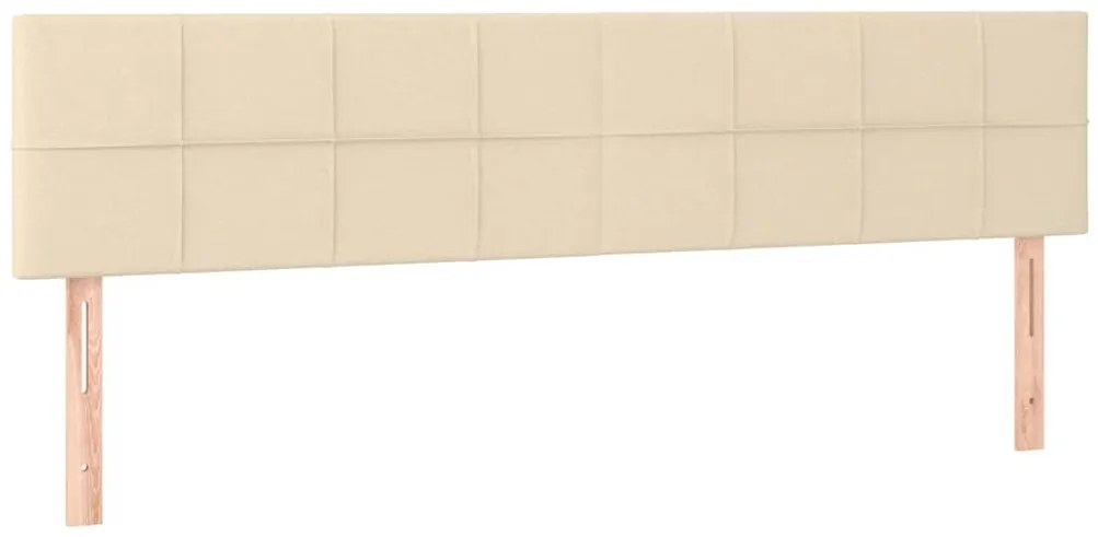Cama box spring c/ colchão e LED 120x190 cm tecido cor creme