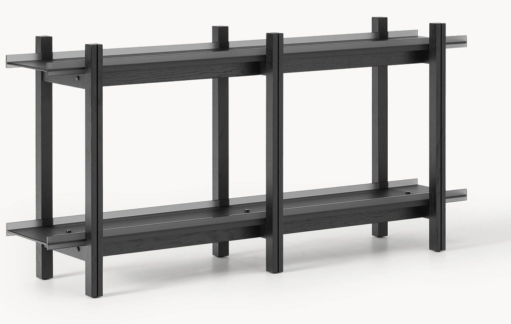 Estante em carvalho com prateleiras de vidro Alex