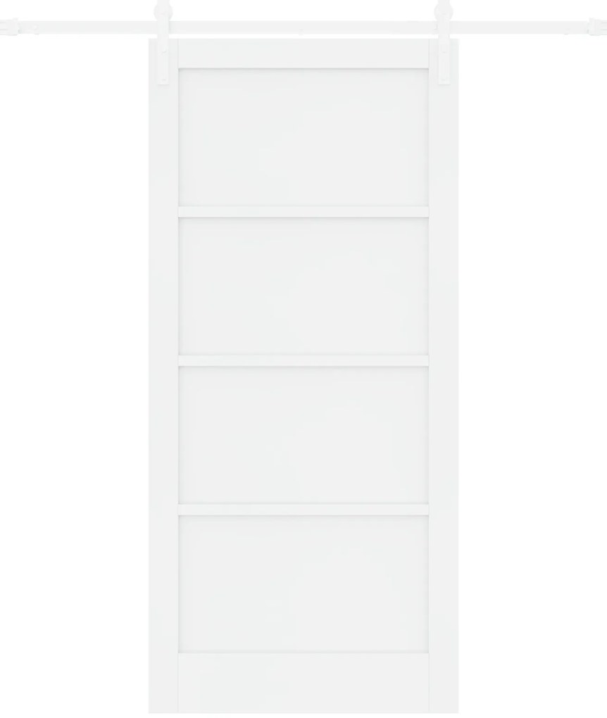 Porta Deslizante vidaXL com Conjunto de Ferragens Branca 93x202 cm Mad