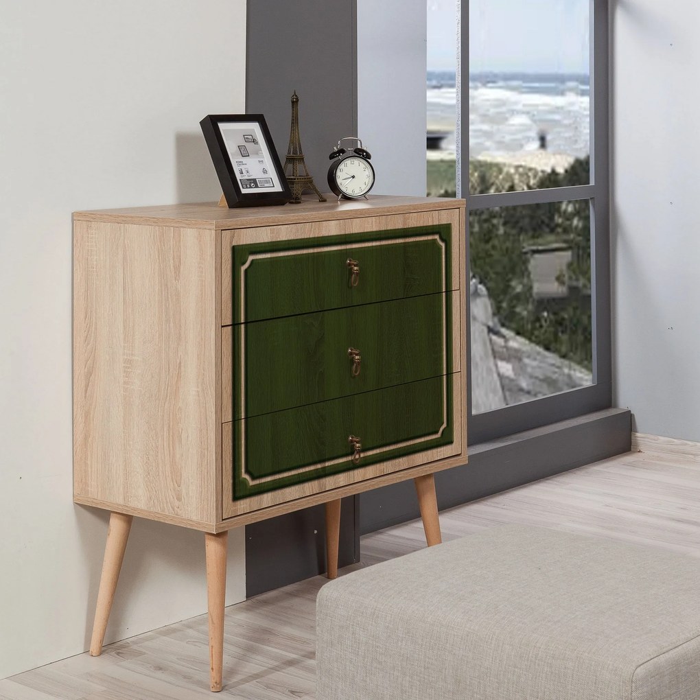 Cômoda Trio – Carvalho Sonoma – 80x90x40 cm