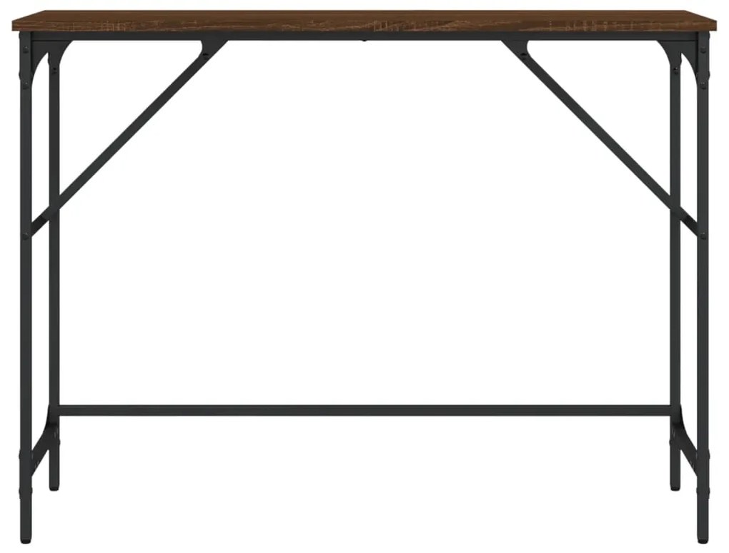 Mesa consola 100x32x75 cm derivados madeira carvalho castanho