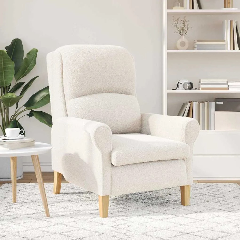 Poltrona Ergonómica Creme Standard Tecido, Madeira