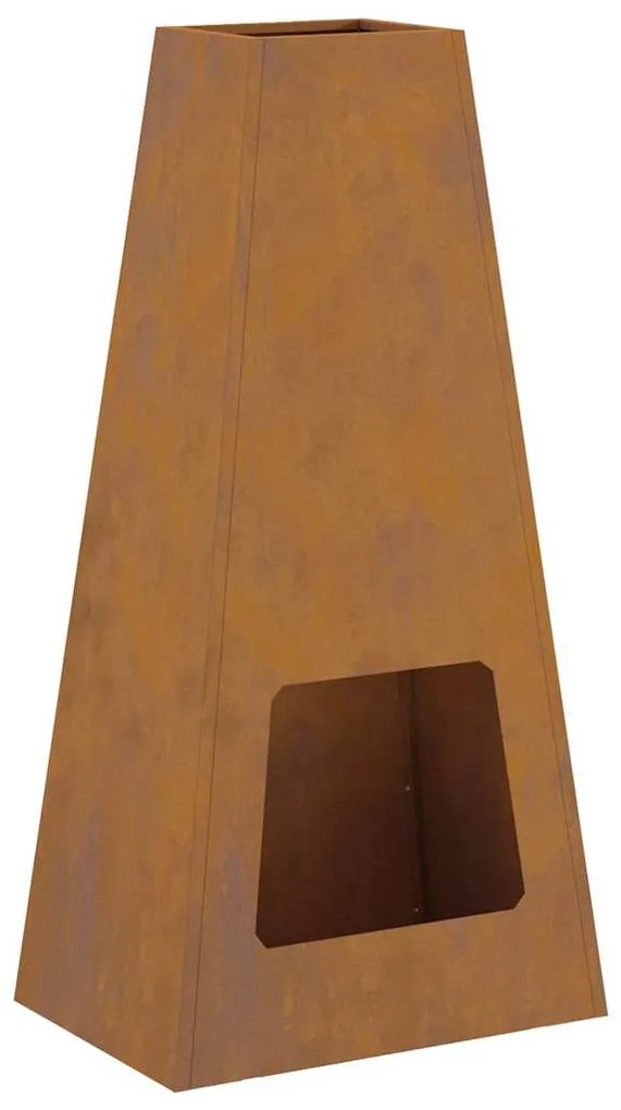 Fogueira vidaXL 50x35x100 cm Aço Envelhecido