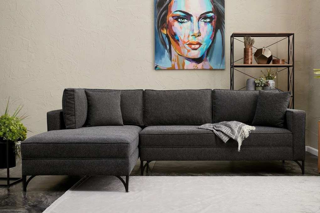 Sofá de Canto Berlin – Antracite – 258x83x181 cm