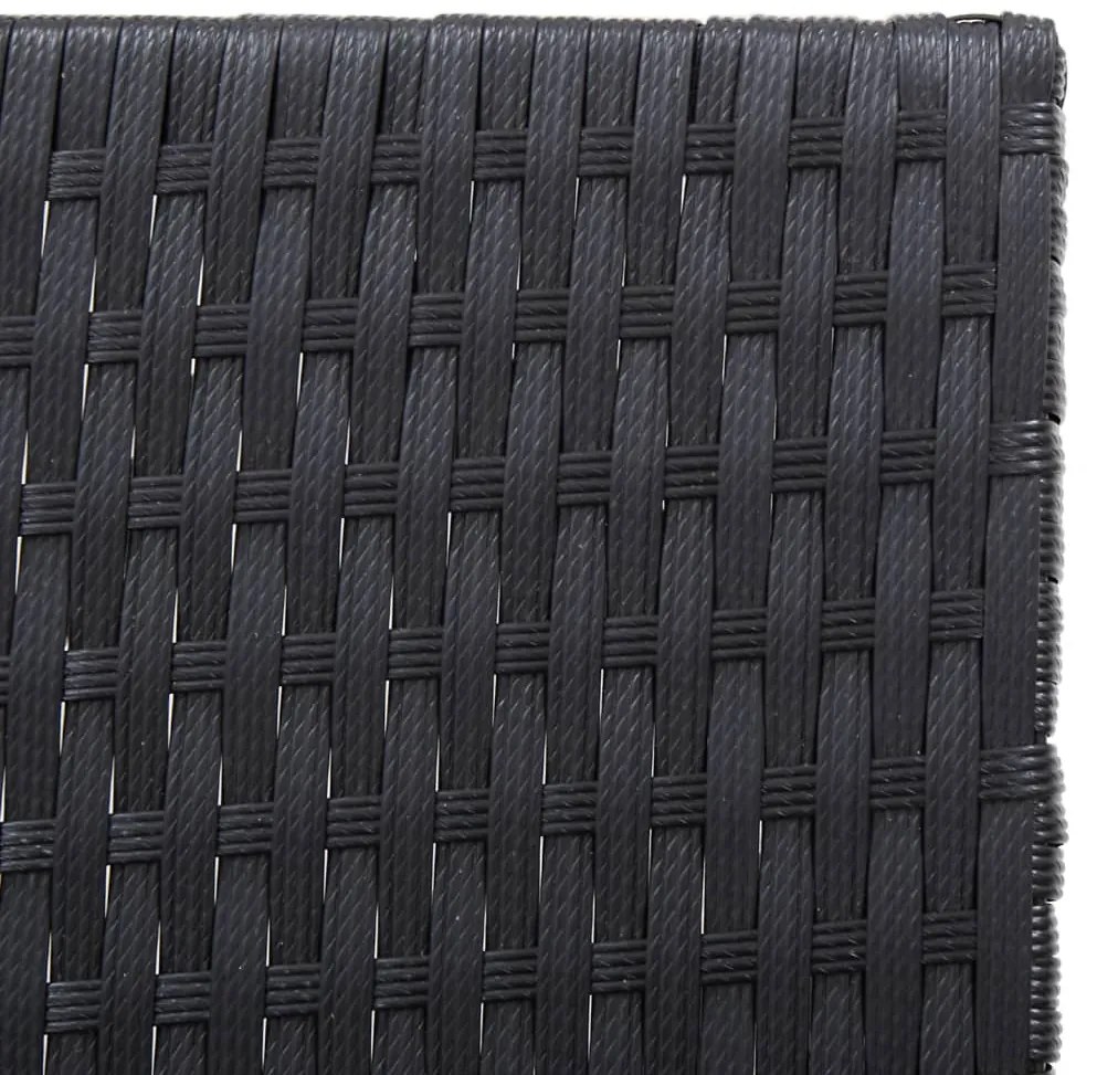 3 pcs conjunto lounge para jardim vime PE e acácia maciça