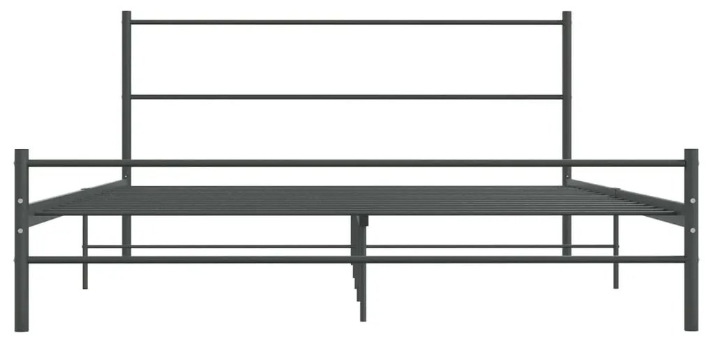 Estrutura de Cama Rona em Metal Cinzento - 140x200 cm - Design Moderno