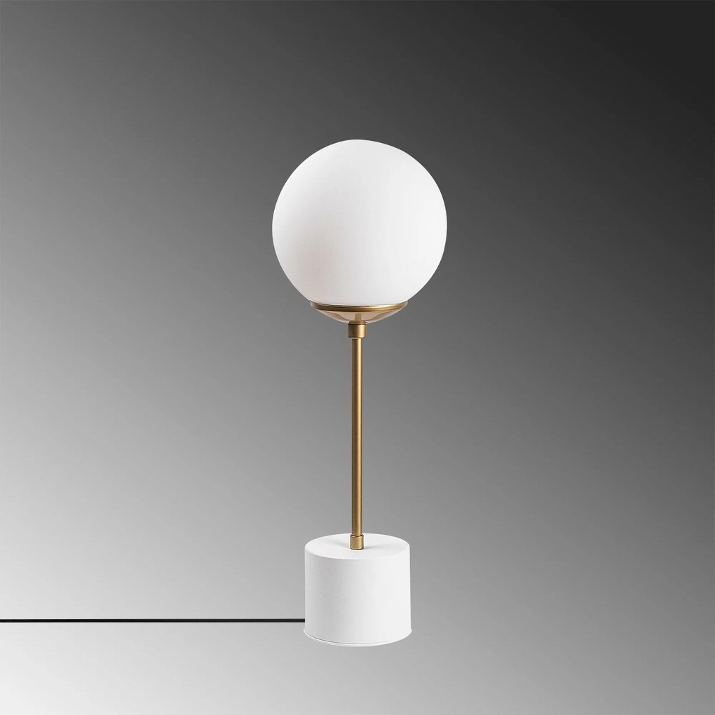 Candeeiro de Mesa Globo – Branco – 20 x 20 x 57 cm