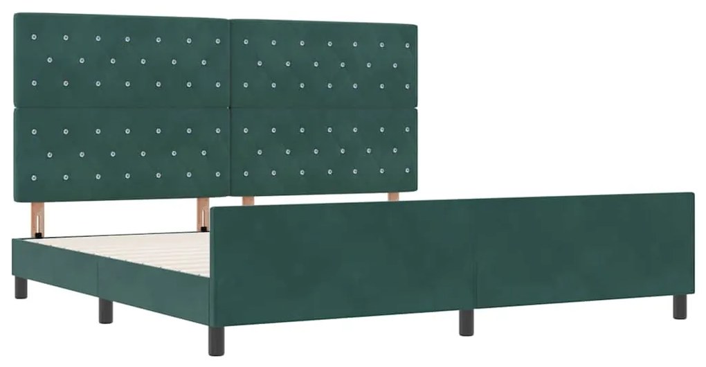 Cama vidaXL Verde Escuro 200x200 cm Veludo