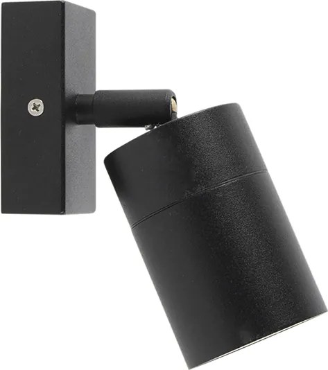 Candeeiro de parede exterior preto ajustável IP44 - Solo