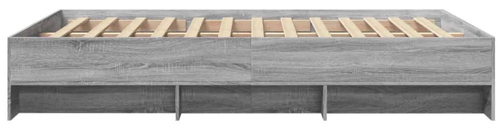 Estrutura de cama 135x190 cm derivados de madeira cinza sonoma